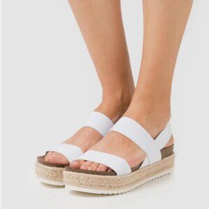 Madden Girl Bowie Stretch Platform Espadrille Sandals White